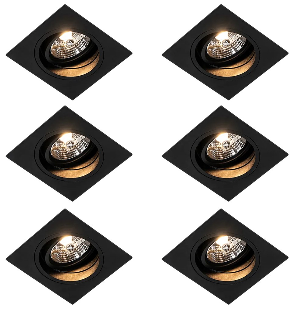Sada 6 ks Moderné zapustené bodové čierne nastaviteľné - skľučovadlo 70