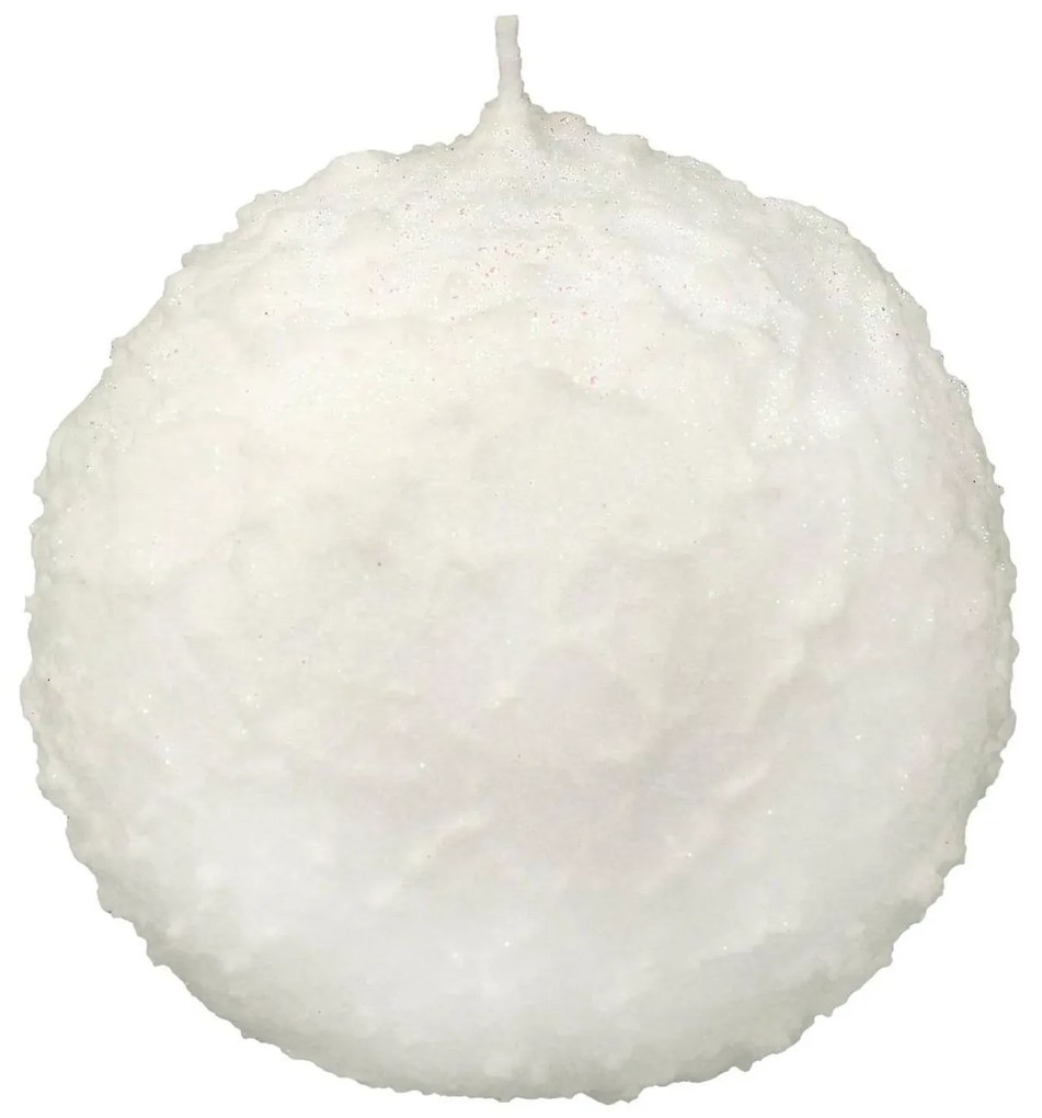 Vánoční kulatá svíčka DROP 8 cm bílá