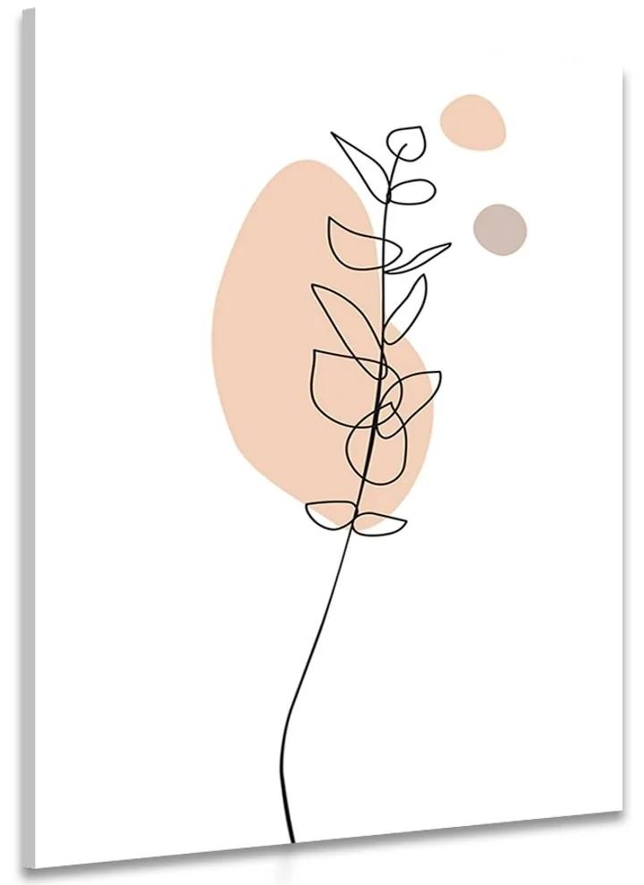 Obraz minimalistický list na bielom pozadí No3 - 40x60