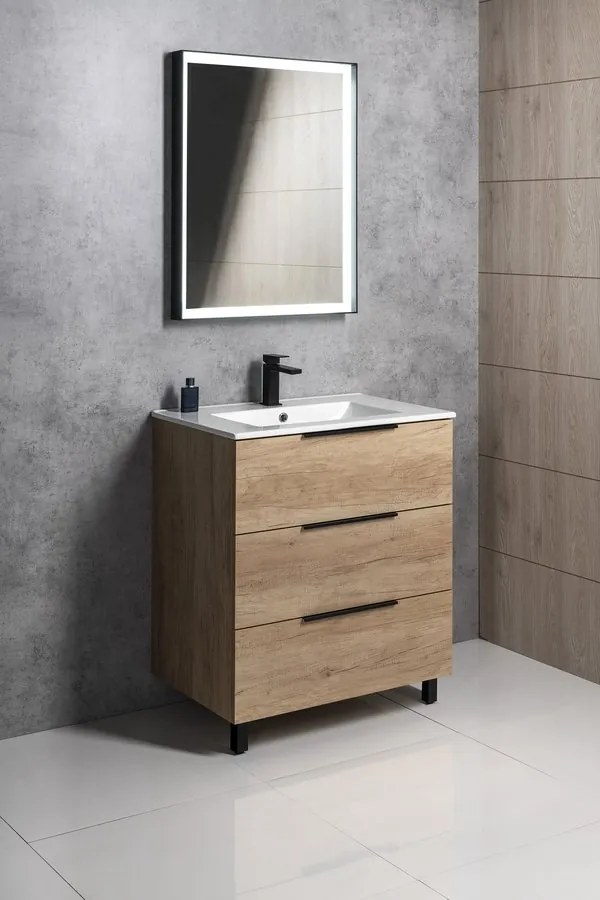 Sapho Sapho, CIRASA umývadlová skrinka 79,8x75x46cm, 3x zásuvka, biela lesk, CR831-3030
