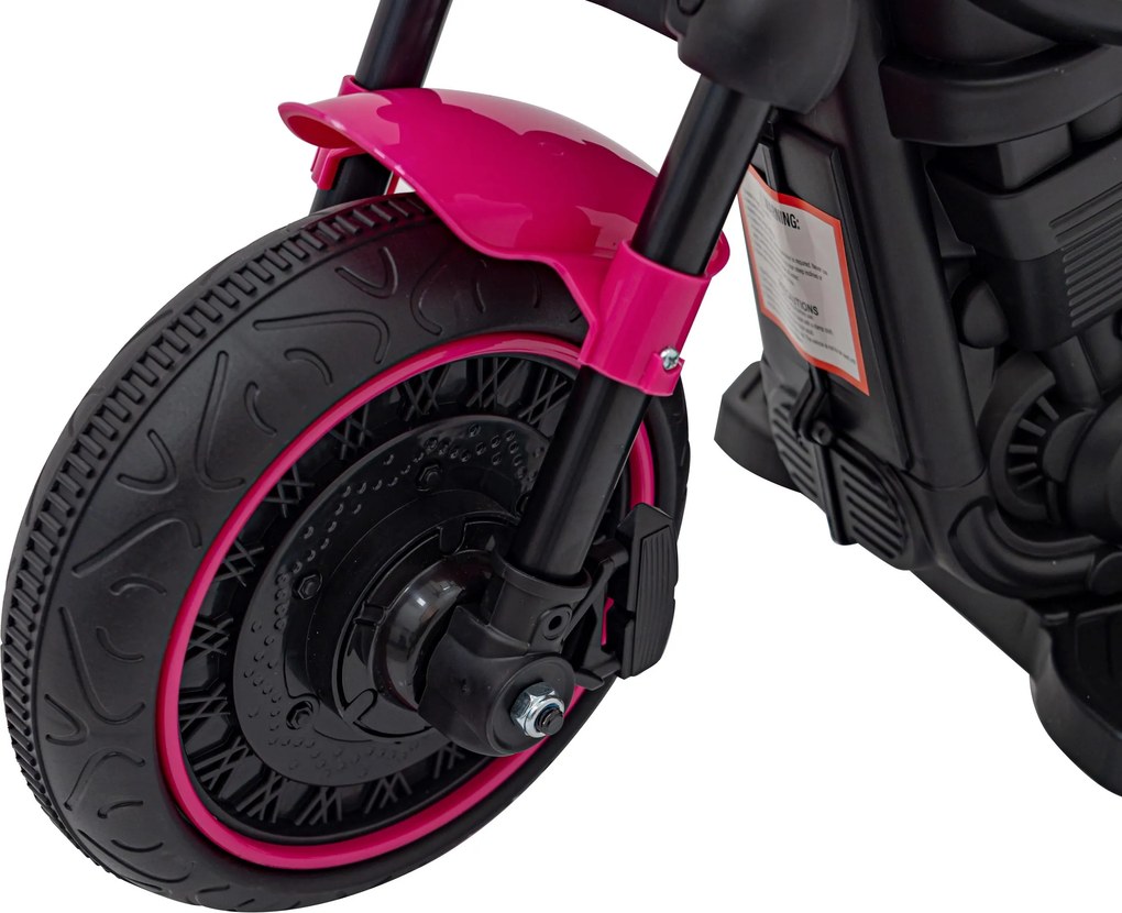 Ramiz Elektrická motorka Chopper FASTER pre deti ružová + FM rádio + audio panel + LED