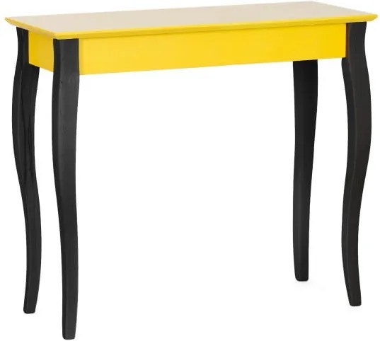 Žltý konzolový stolík s čiernymi nohami Ragaba Lilo, šírka 85 cm