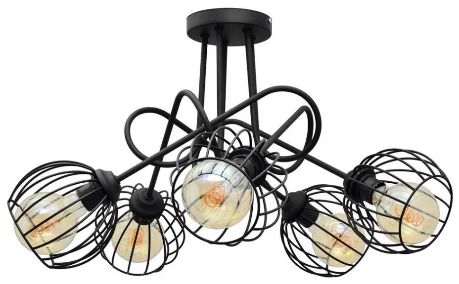 Prisadený luster OXFORD 5xE27/15W/230V čierna