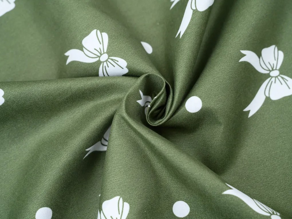 Flanelové obliečky z mikrovlákna WHITE BOW zelené Rozmer obliečky: 70 x 90 cm | 140 x 200 cm