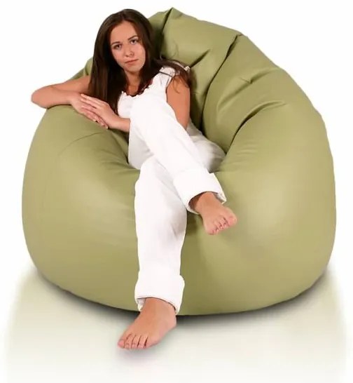 INTERMEDIC SK - Sedací vak MAXI 140x70 cm | extra veľký vak na sedenie a ležanie, 570 l Farba: E08 - Zelená svetlá (ekokoža)