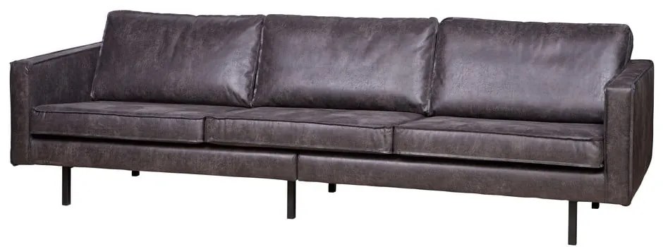 Čierna pohovka z imitácie kože 277 cm Rodeo – WOOOD