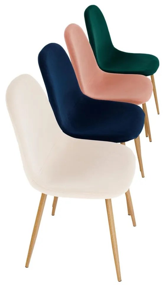 Stolička, béžová Dulux Velvet látka/buk, LEGA