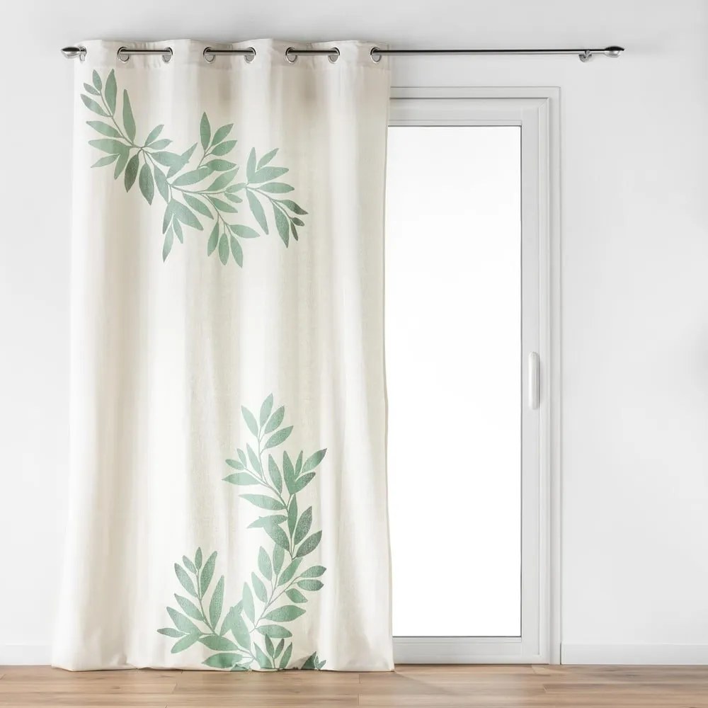 Bielo-zelený záves 140x260 cm Nymphea – douceur d'intérieur