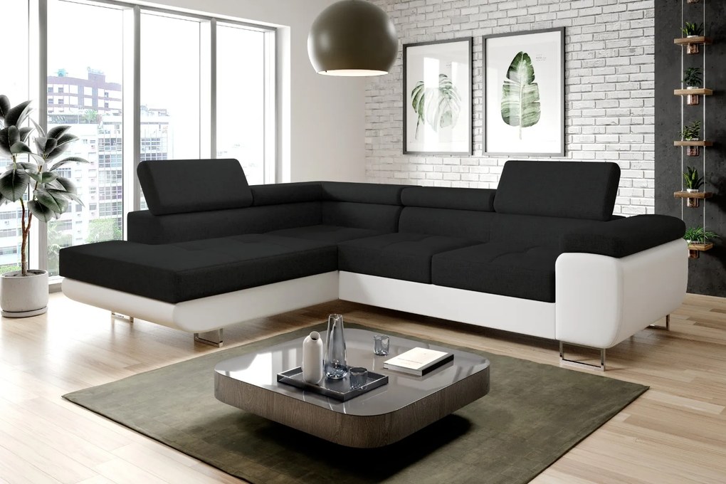 Rohová sedačka NOEL – rozkladacia, úložný priestor | Sawana 14 + Soft 17