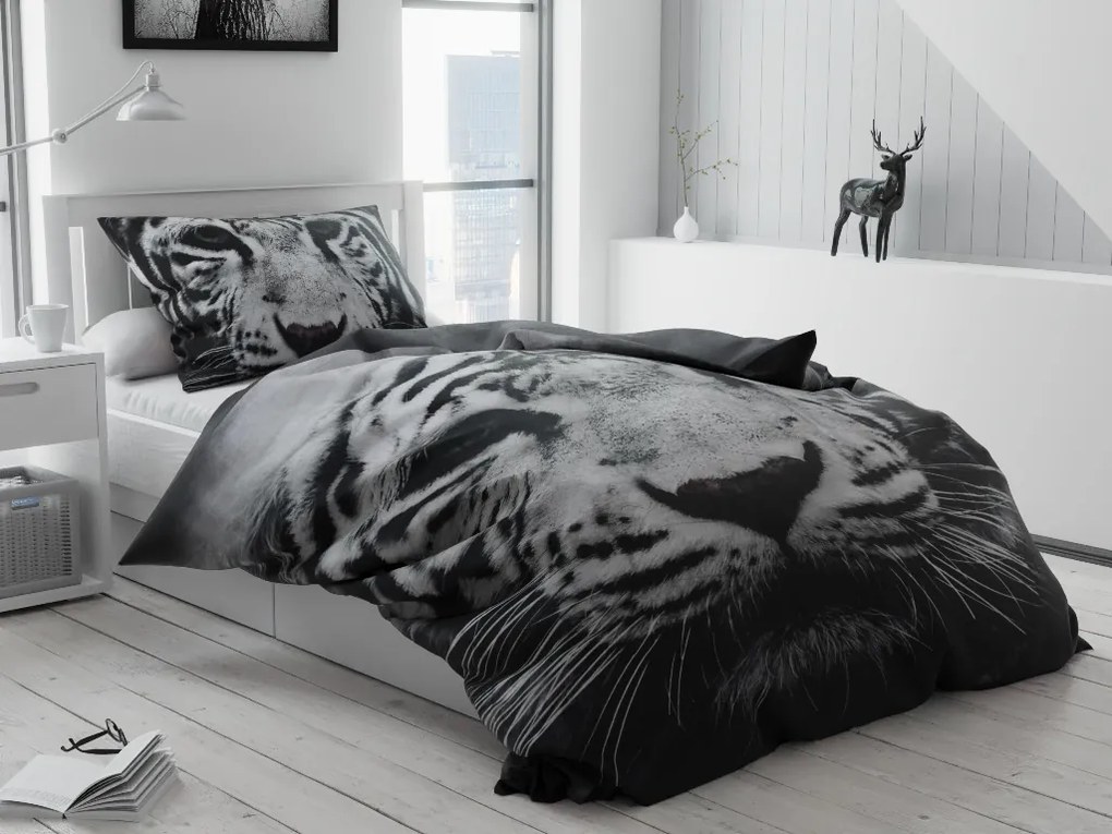 Obliečky 3D Tiger biely