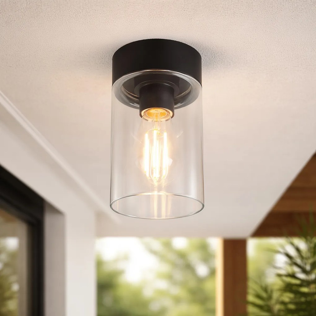 Moderné stropné svietidlo čierne 22,6 cm IP44 - Jarra