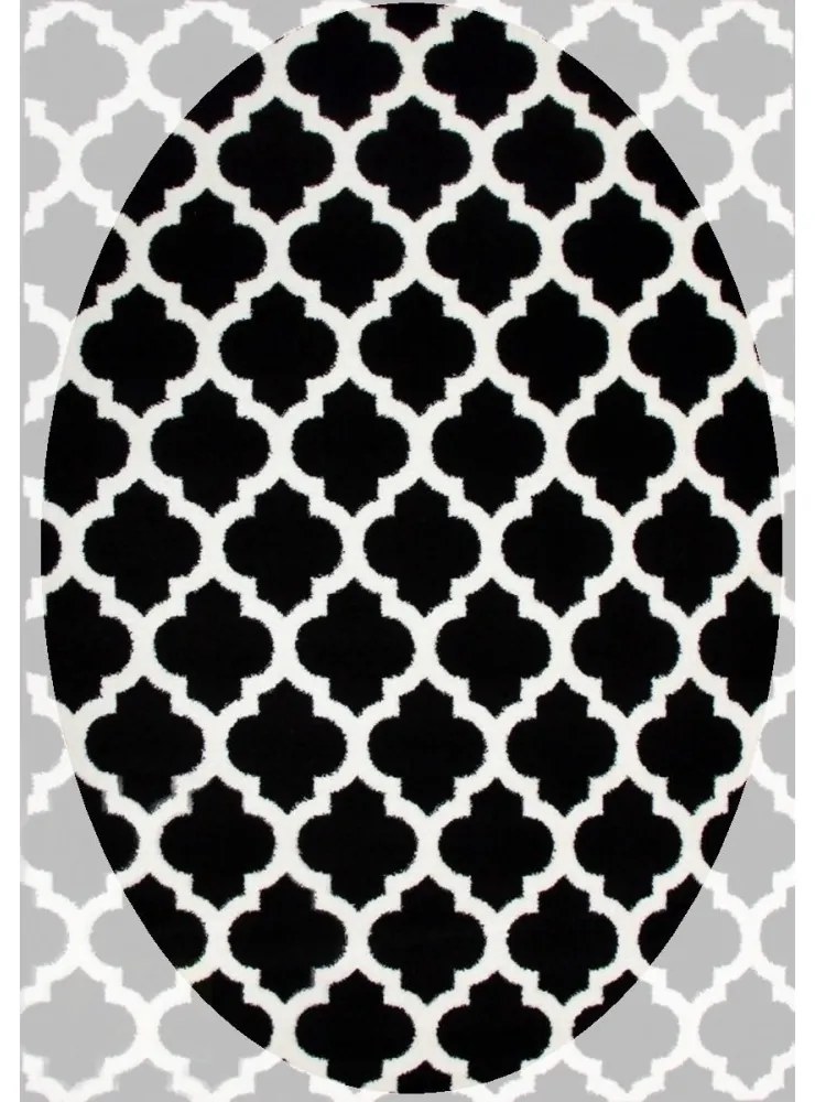 Kusový koberec Delta čierny ovál 120x170cm