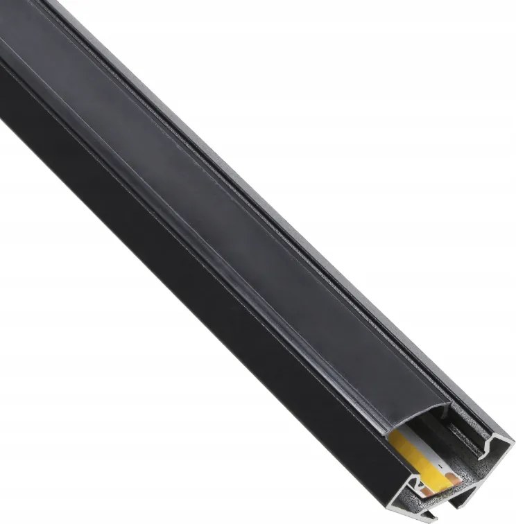 BERGE LED hliníkový profil rohový 1m čierny - sada