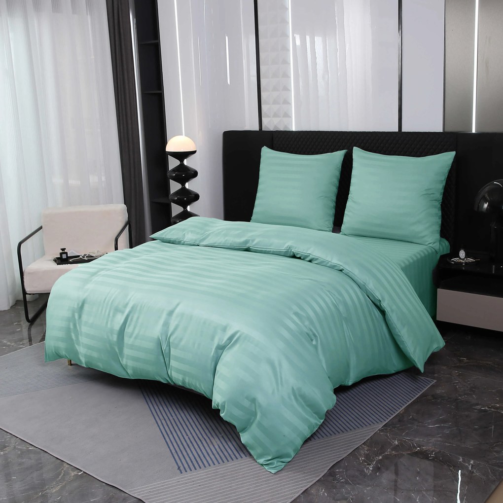 Hotelové obliečky z mikrovlákna JASMINE mentolové - prúžok 2 cm Rozmer obliečky: 2 ks 70 x 80 cm | 160 x 200 cm