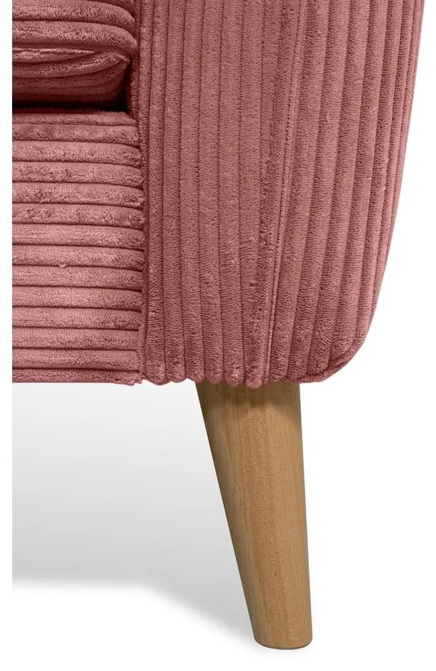 Ružová menčestrová rohová pohovka (ľavý roh) Paris – Scandic