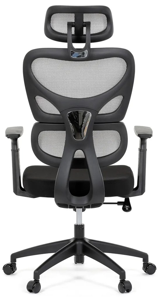 Autronic - Kancelářská židle, šedá síťovina, černý plast, kolečka na tvrdé podlahy - KA-K2080 GREY AKCE