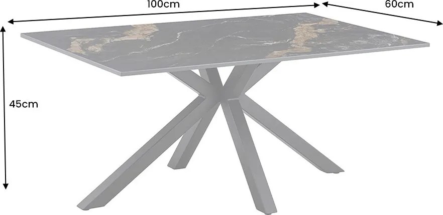 Keramický konferenčný stolík Fabrico 100 cm čierny / pieskový