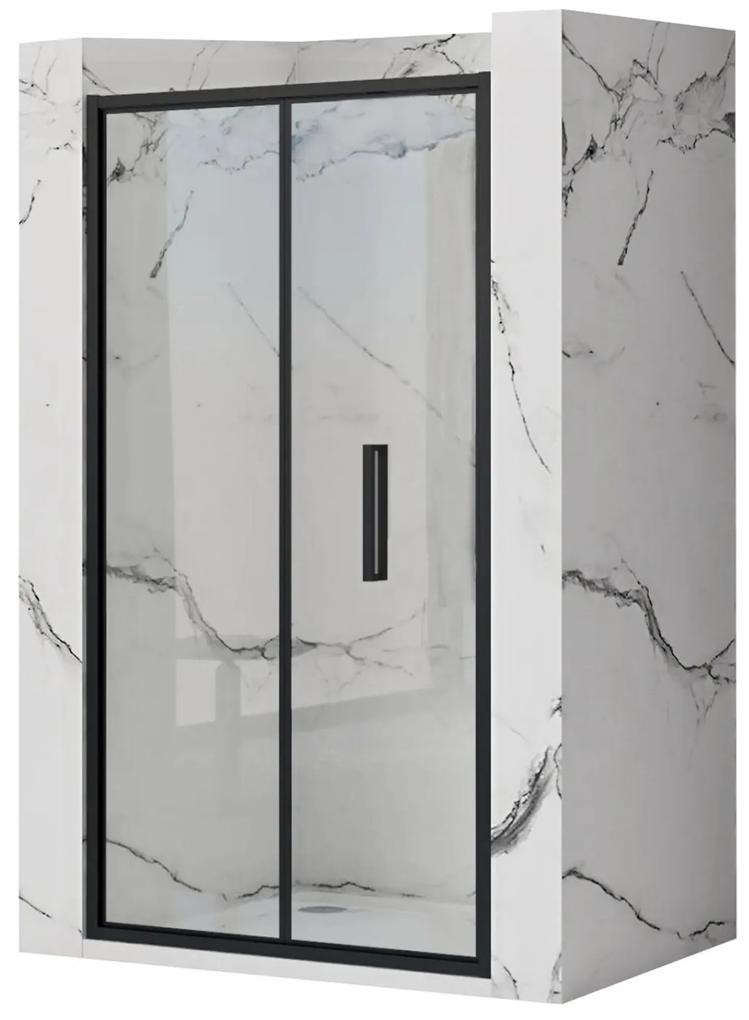 Rea - RAPID FOLD zalamovacie sprchové dvere - čierny mat, 80 x 195 cm, REA-K6418