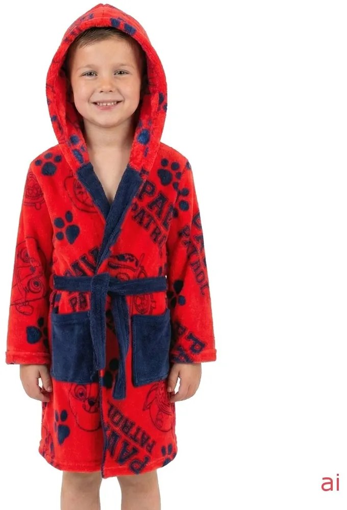 Chlapčenský župan s kapucňou Paw Patrol, EU 104 Červená