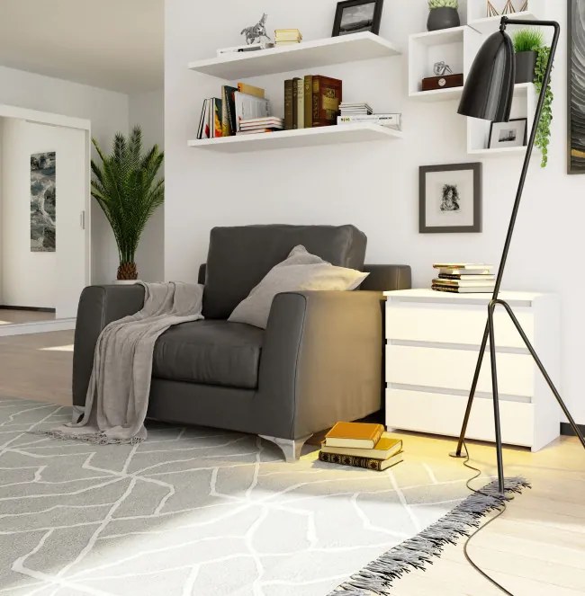 Nočný stolík CL3 60 cm biely