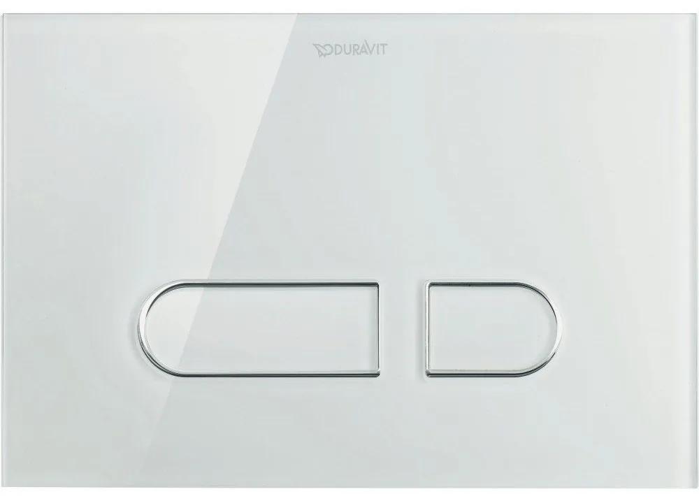 DURAVIT DuraSystem dvojčinné ovládacie tlačítko A1 pre WC, sklo, biela, WD5002012000