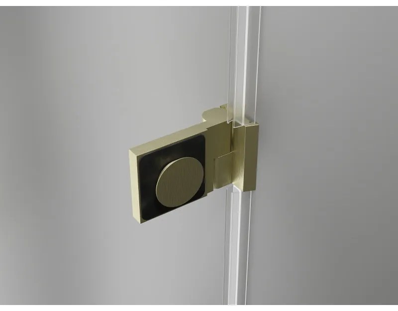 Mexen Lunar-B Duo, výklopný sprchový kút 80 x 80 cm, 8mm číre sklo, zlatý matný profil, 832-080L-080P-55-00