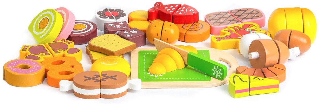 Drevené krájacie potraviny 23ks ECOTOYS