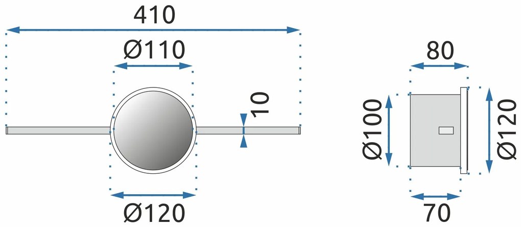 Toolight, LED nástenné svietidlo 40cm APP845-1W, chrómová, OSW-06667