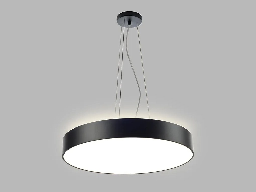 LED2 Závesné LED osvetlenie na lanku RINGO, 42+5W, teplá biela, okrúhle, čierne