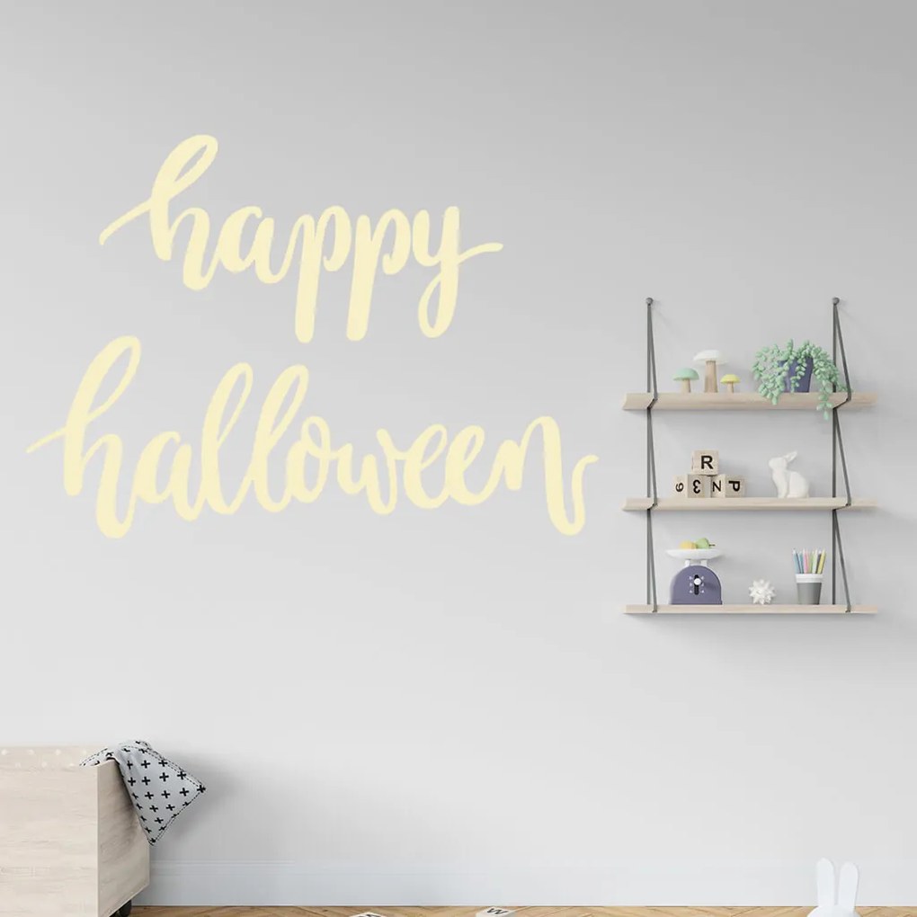 Veselá Stena Samolepka Happy Halloween Farba: fialová, Veľkosť: 80 x 57 cm