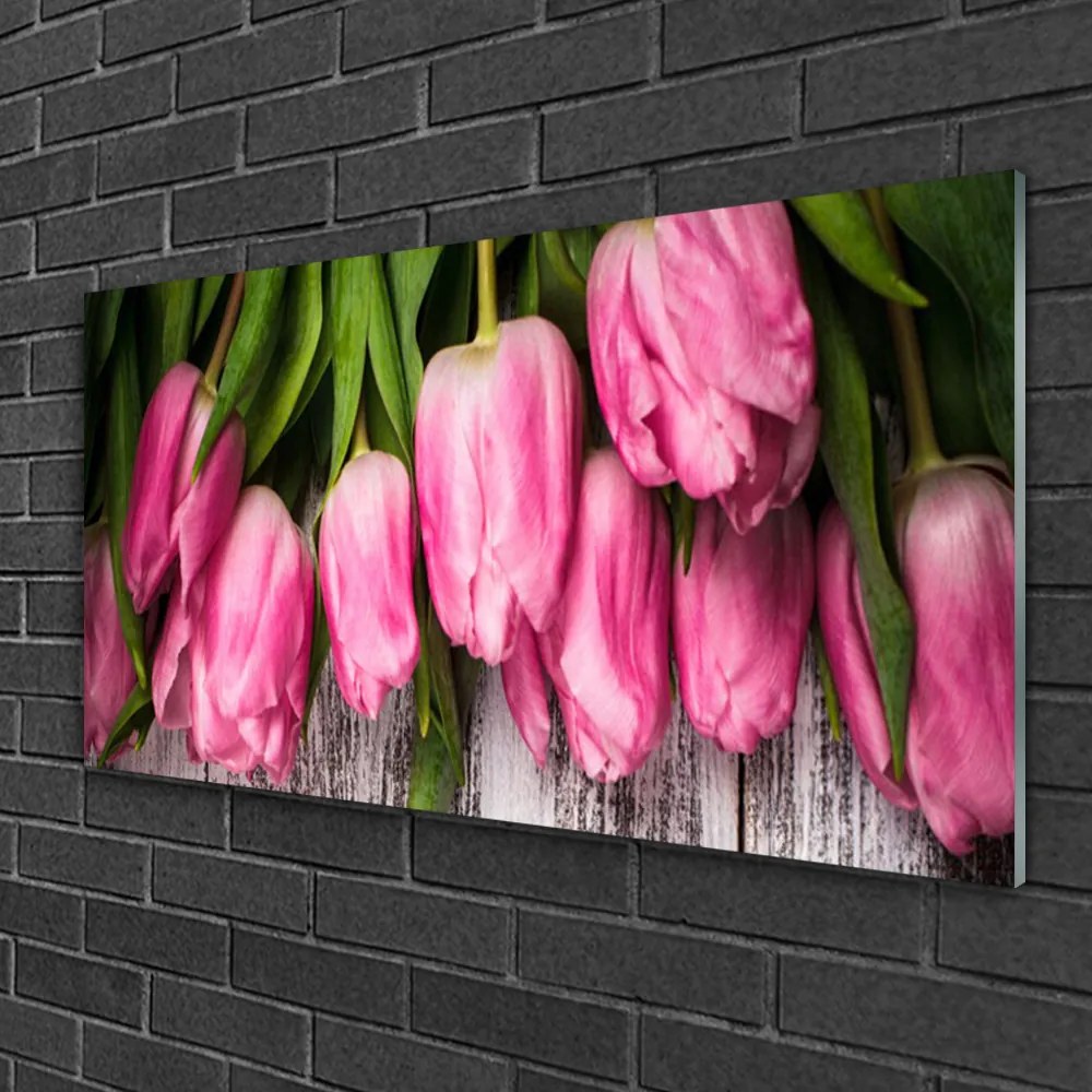 Obraz na skle Tulipány 140x70 cm