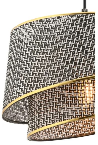 Závesný luster na lanku BARETTE 1xE27/60W/230V sivá/zlatá