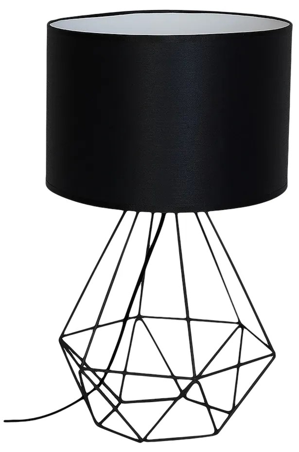 Stolná lampa Basket, 1x čierne textilné tienidlo, b