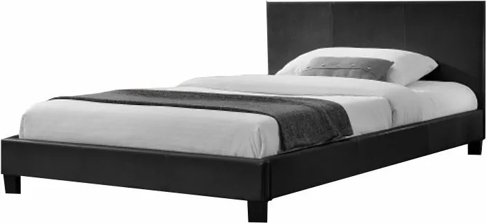 KONDELA Nadira 180 čalúnená manželská posteľ s roštom čierna