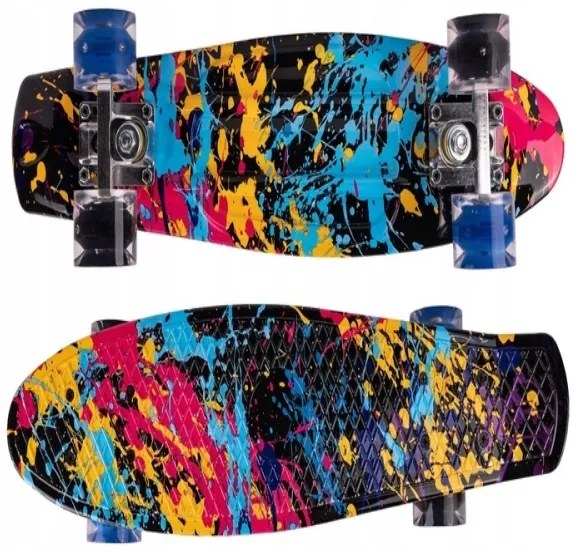 Svietiaci skateboard LED RGB KOLIESKA