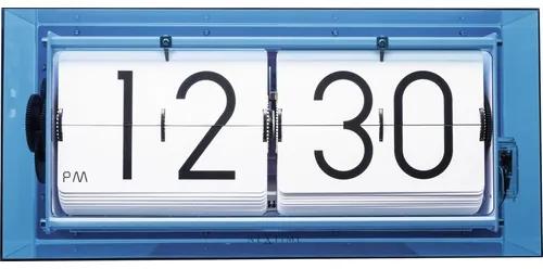 Stolné hodiny NeXtime Big Flip Clear digitálne modré 17 x 36 cm