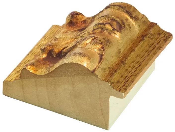 DANTIK - Zrkadlo v rámu, rozmer s rámom 60x120 cm z lišty ZVRATNÁ ozdobná zlatá (2888)