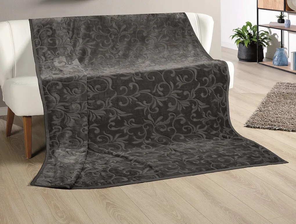 Deka Ornament XXL 180x220 cm, antracitová