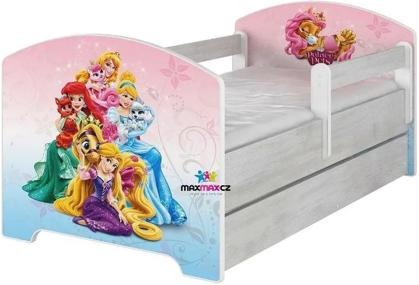 MAXMAX SKLADOM: Detská posteľ Disney - PALACE PETS 160x80 cm 160x80 pre dievča ÁNO multicolor