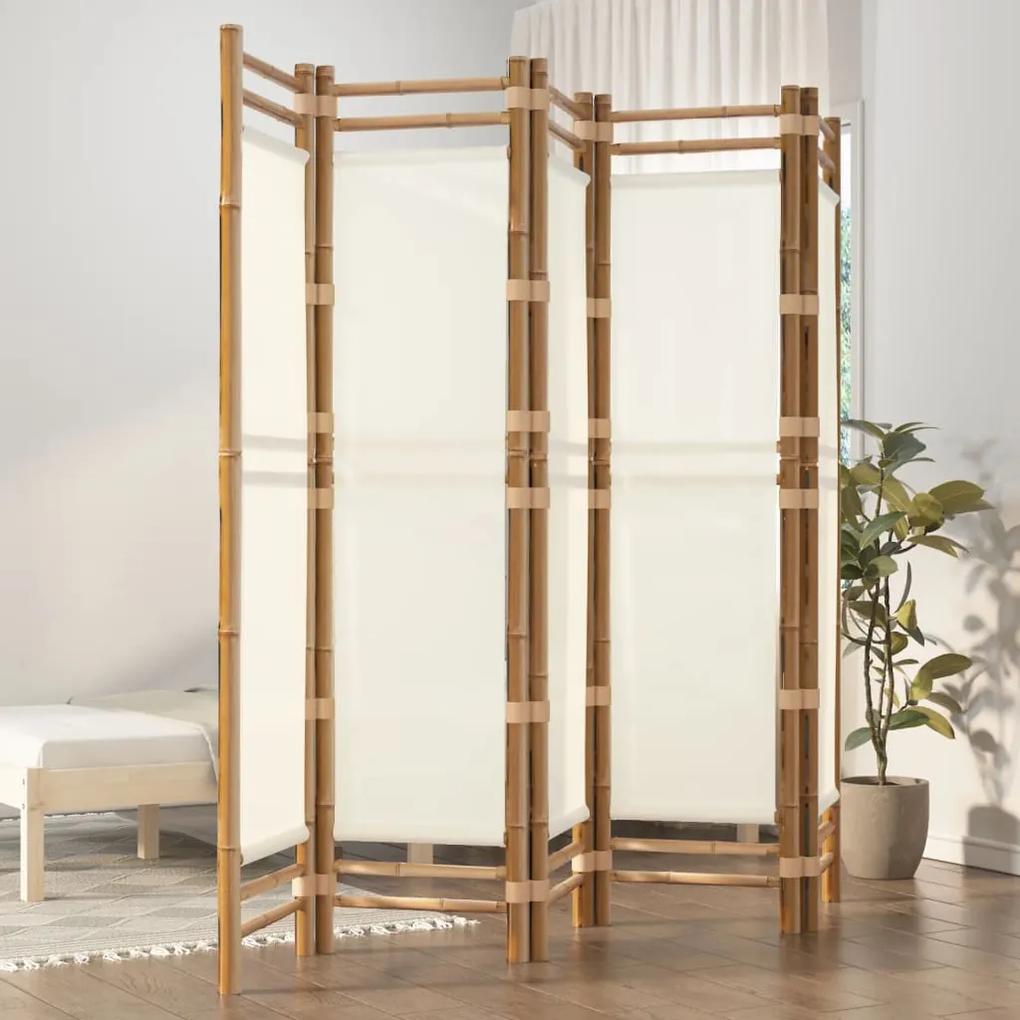 Skladací 5-panelový paraván 200 cm bambus a plátno 350625