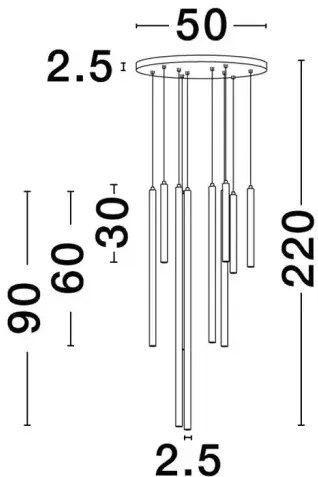 LED luster Trimle 50 zlatá