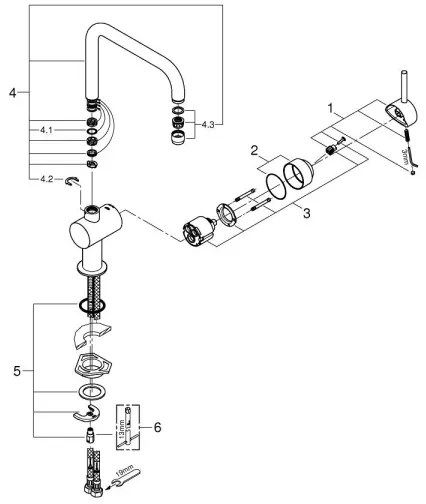 GROHE 32488000 - Drezová batéria A lesklý chróm