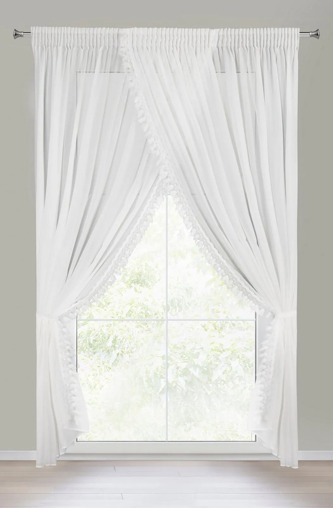 ZÁCLONA NA PÁSKE LORETA 400X250 CM BIELA