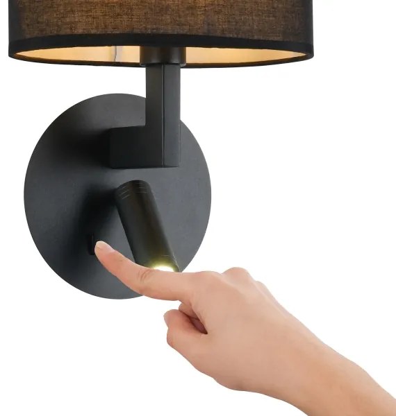 Brilagi - LED nástenné svietidlo DAYA 1xE14/40W/230V + LED/3W čierne