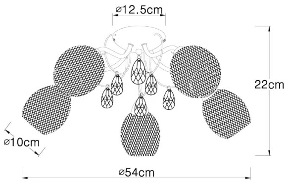 Globo 56689-5 - Prisadený luster KORDULA 5xE14/40W/230V
