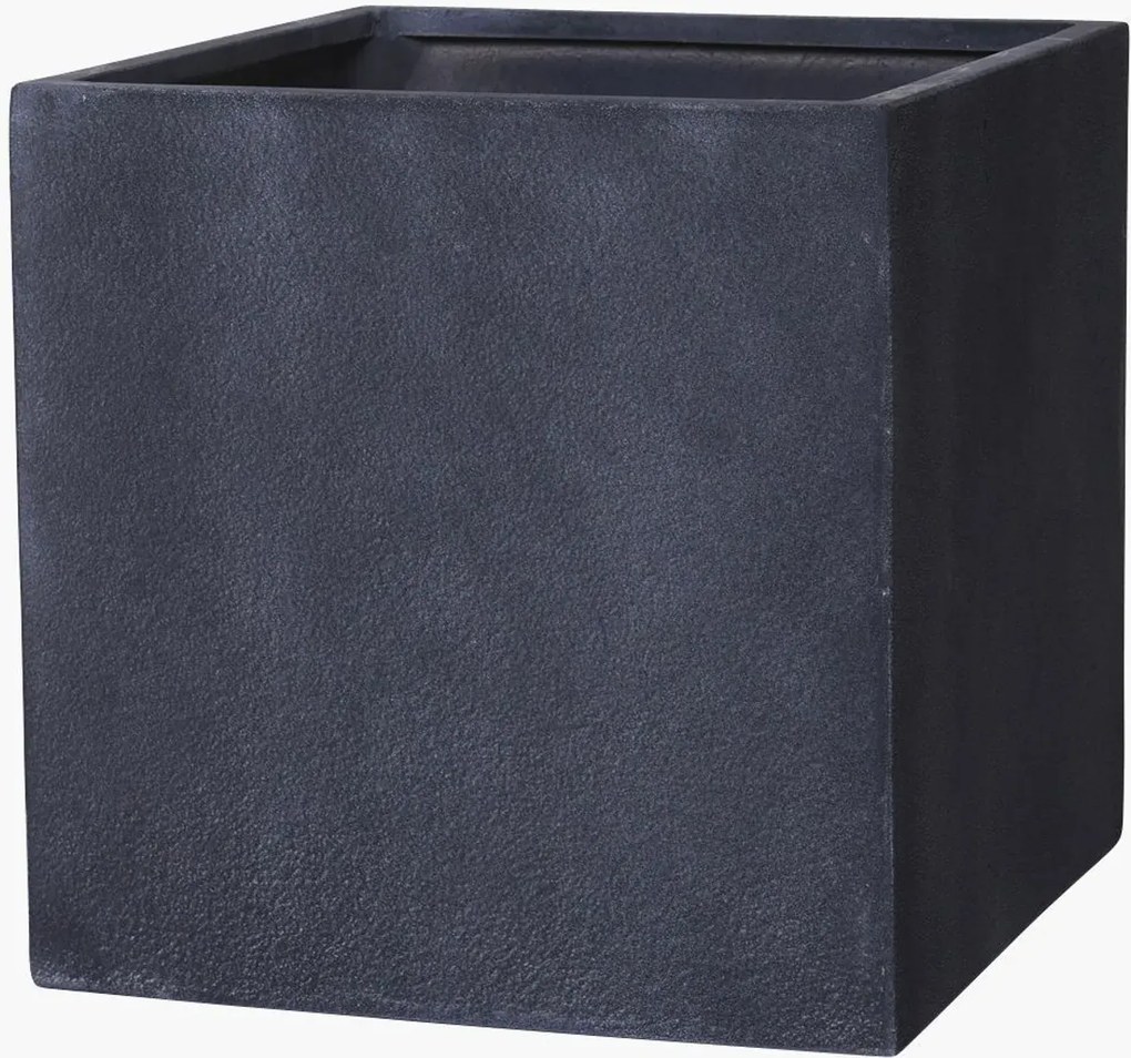 Kvetináč BLOCK, sklolaminát – vzhľad kameňa, 50 x 50 x 50 cm, antracit