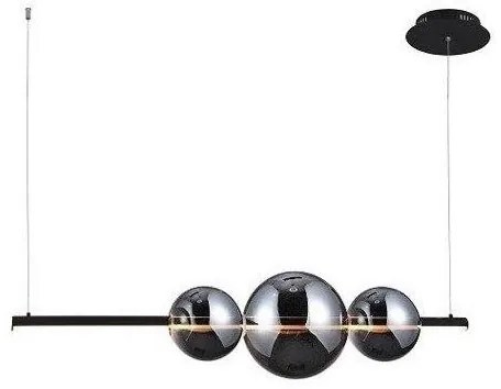 Azzardo - Náhradné sklo k lustru SANDRA čierna/chrómová - veľké pr. 22 cm