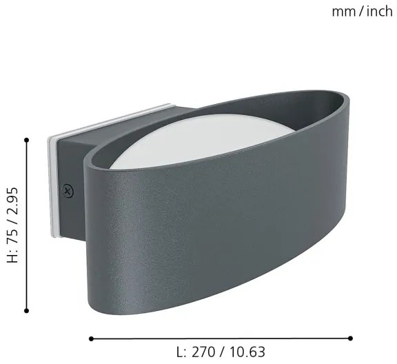 Eglo 98711 - LED Vonkajšie nástenné svietidlo CHINOA LED/10W/230V IP44