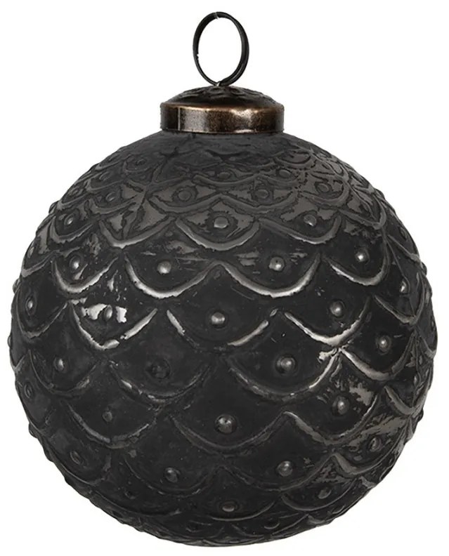 Granitová antik sklenená vianočná ozdoba gule Noirre - Ø 10*10 cm