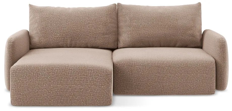 Svetlohnedá rozkladacia/s úložným priestorom rohová pohovka (ľavý roh) Kalena – Makamii